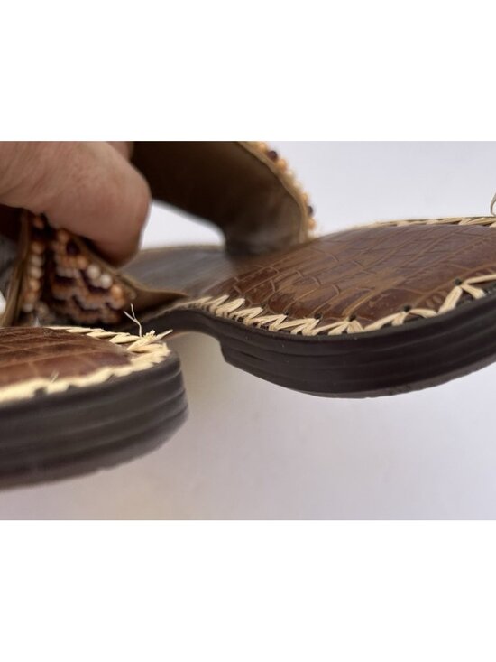 Sam Edelman Gunner Beaded Slide Sandals Womens Size 7 Leather Boho Slip On - Picture 5 of 7